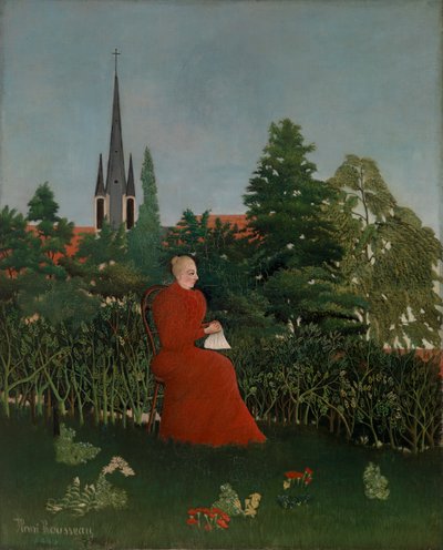 Portrait of a Woman in a Landscape by Henri Rousseau